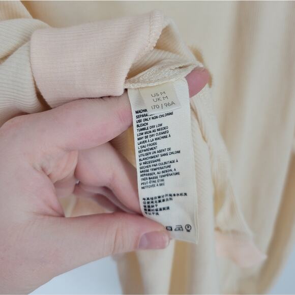 We The Free Peach Alabaster Combo Feelin It Patch Sleeve Long Sleeve Top M - Picture 9 of 9